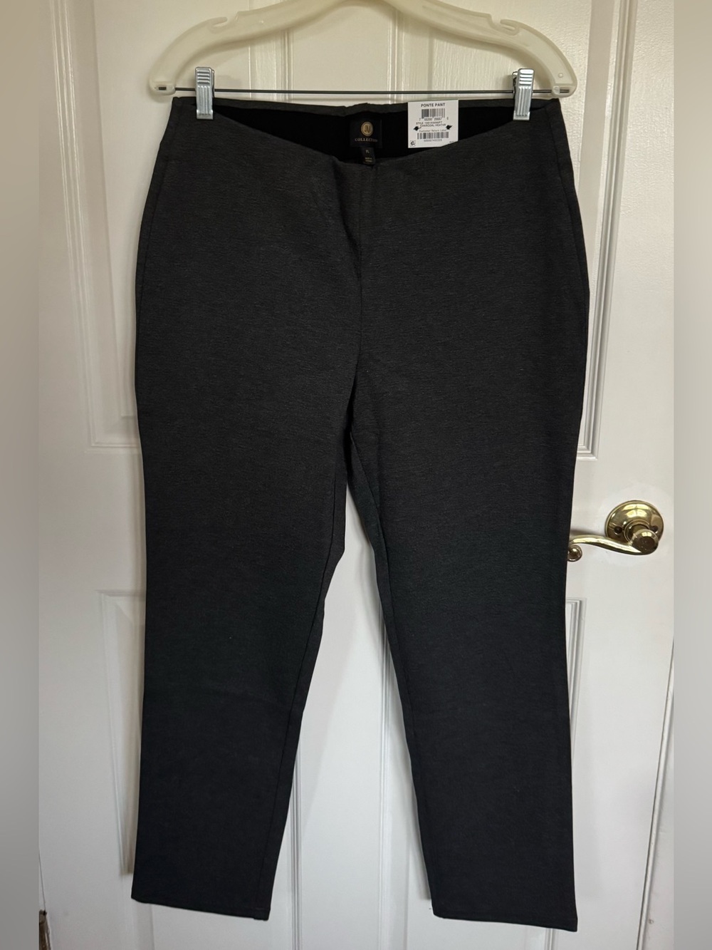 NWT JM Collection Ponte Pants size large.  Dark gray color.